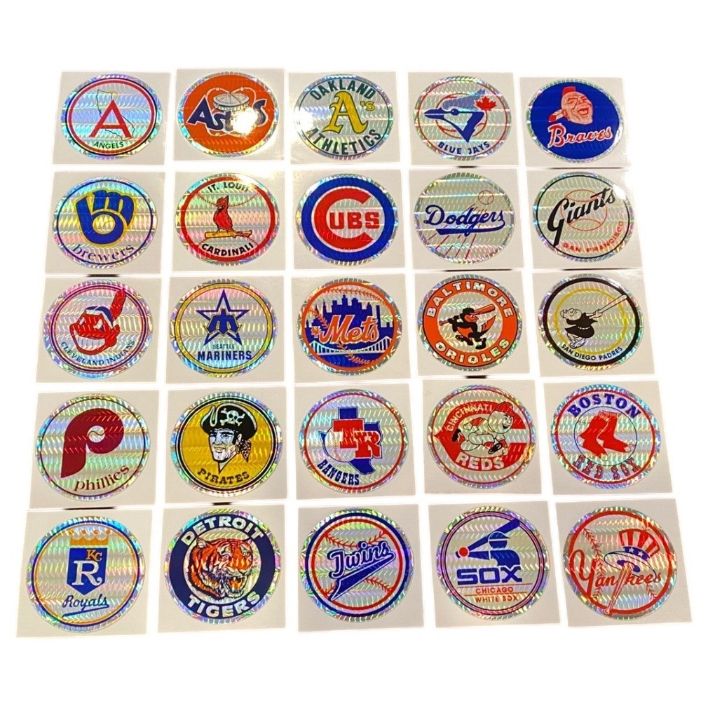 Vintage‎ Early 1990s MLB Hologram Stickers Lot of 25 Baseball Teams Throwback